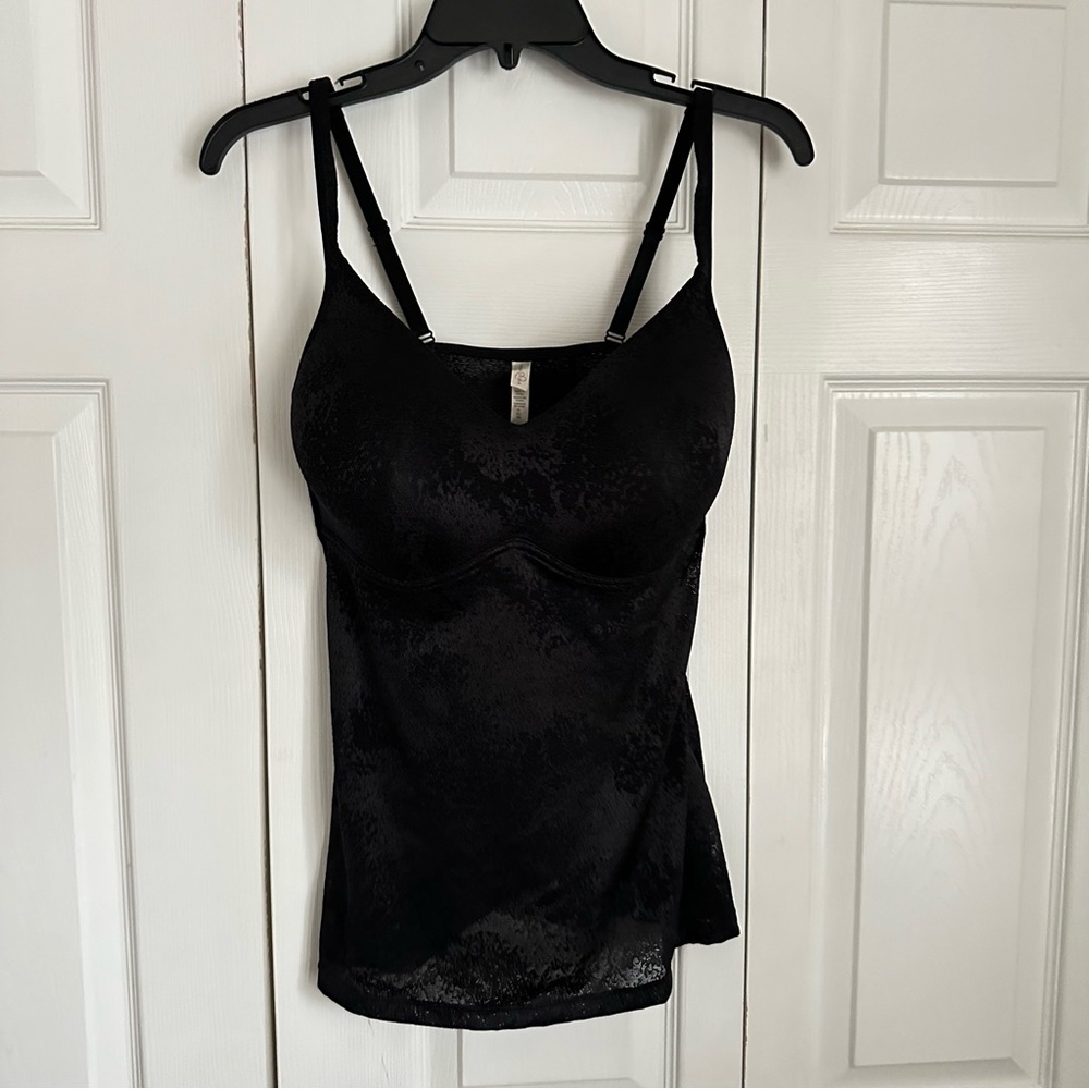Rhonda Shear Camisole Womens XL Black Jacquard Mesh Shapewear Bra Top Whimsigoth - Picture 2 of 12